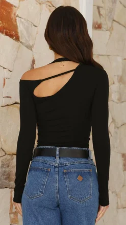 Constance Long Sleeve Top - Black