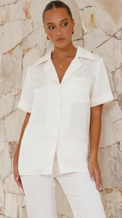 Courtney Button Up Shirt - Cream