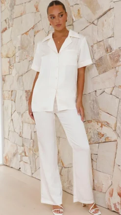 Courtney Button Up Shirt - Cream