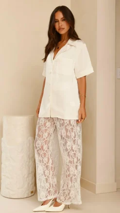 Courtney Button Up Shirt - Cream