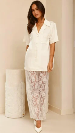 Courtney Button Up Shirt - Cream