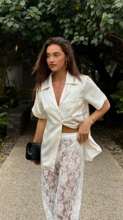 Courtney Button Up Shirt - Cream