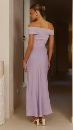 Daena Off Shoulder Maxi Dress - Lilac