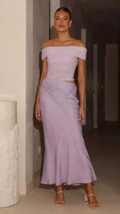 Daena Off Shoulder Maxi Dress - Lilac