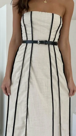 Damonica Maxi Dress - Sand / Black