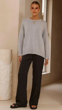 Dara Knitted Sweater - Grey