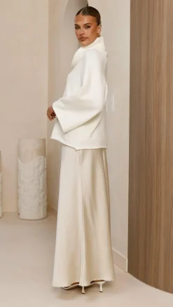 Darina Bias Cut Maxi Skirt - Champagne