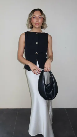 Darina Bias Cut Maxi Skirt - Champagne