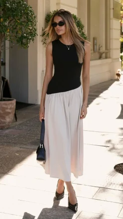 Darlita Maxi Dress - Black / Nude