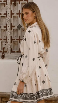 Delainey Mini Dress - Beige/Black