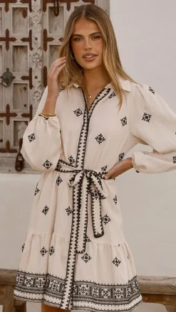 Delainey Mini Dress - Beige/Black