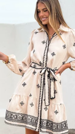 Delainey Mini Dress - Beige/Black