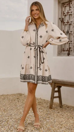 Delainey Mini Dress - Beige/Black