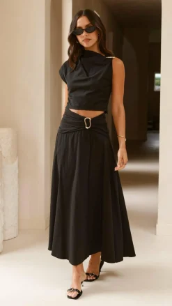 Delphine Maxi Skirt - Black