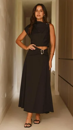 Delphine Maxi Skirt - Black