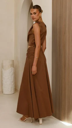 Delphine Maxi Skirt - Chocolate