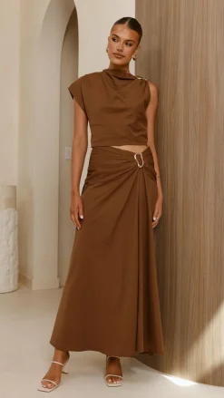 Delphine Maxi Skirt - Chocolate