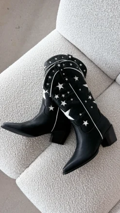 Dollie Boots - Black-White