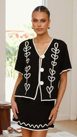 Easton Mini Skirt - Black / White