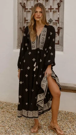 Ellarose Maxi Dress - Black/Beige