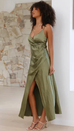 Elsa Midi Dress - Olive