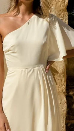 Emma One Sleeve Maxi Dress - Yellow