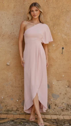 Emma One Sleeve Maxi Dress - Dusty Pink