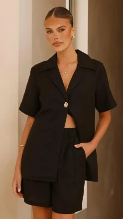 Emmaline Button Shirt - Black