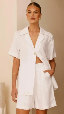 Emmaline Button Shirt - White