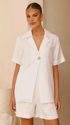 Emmaline Button Shirt - White