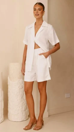 Emmaline Button Shirt - White