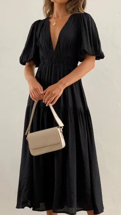 Erin Midi Dress - Black