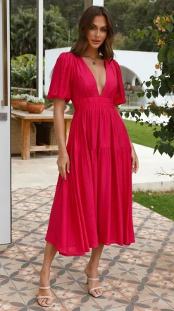 Erin Midi Dress - Magenta