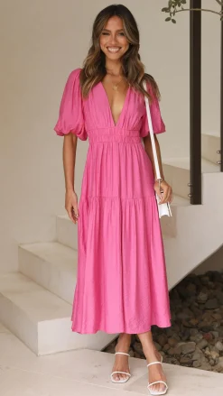 Erin Midi Dress - Pink