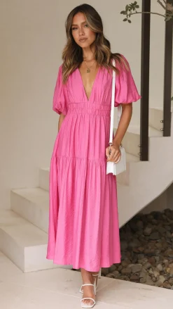 Erin Midi Dress - Pink