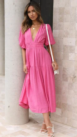 Erin Midi Dress - Pink