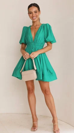 Erin Mini Dress - Emerald