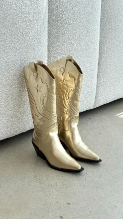 Everlyn Boots - Gold Metallic