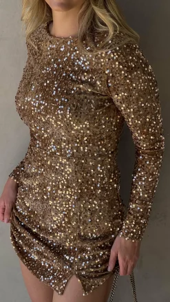 Felicia Mini Dress - Gold