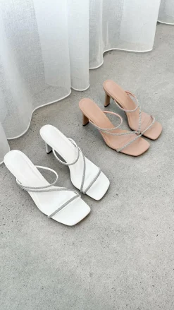 Femi Heel - White Diamante