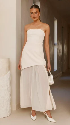 Fenella Asymmetrical Maxi Dress - Butter