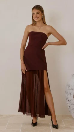 Fenella Asymmetrical Maxi Dress - Plum