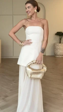 Fenella Asymmetrical Maxi Dress - White