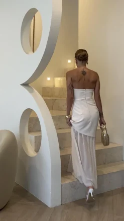 Fenella Asymmetrical Maxi Dress - White