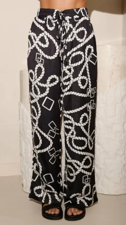 Fergie Pants - Black / White Print