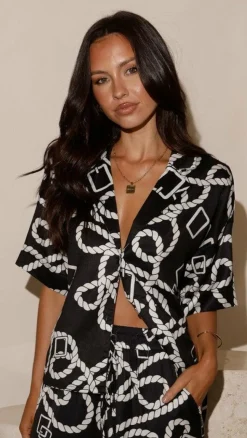 Fergie Pants - Black / White Print