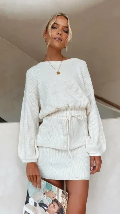 Feya Knit Mini Dress - Cream