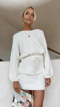 Feya Knit Mini Dress - Cream