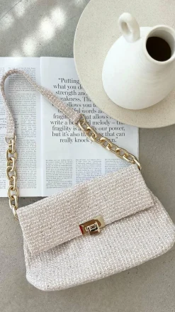 Fion Boucle Chain Strap Handbag - Camel