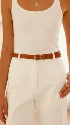 Fleur Belt - Brown